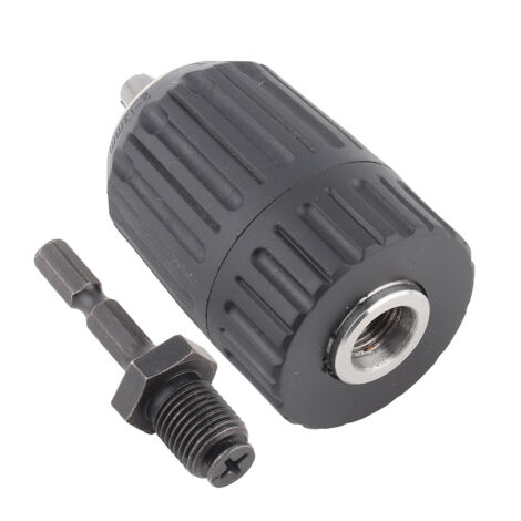 Schnellspannfutter für Kunststoffgehäuse, 2,0–13 mm, 1/2–20UNF-Gewinde, mit 1/4"-Sechskant-Anschlussschaft