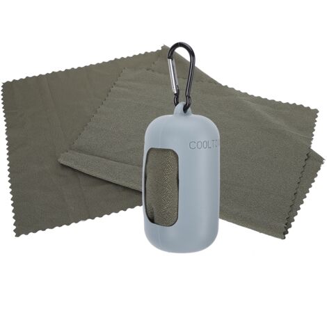 Schnelltrocknendes Sporthandtuch für Outdoor-Camping, tragbares, kühlendes Mikrofaserhandtuch (Grau)