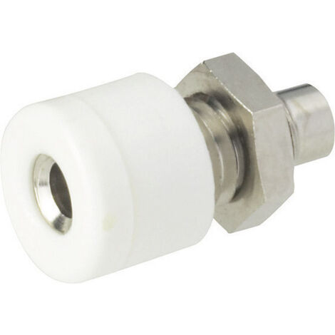 Schnepp  Miniatur-Laborbuchse Buchse, Einbau vertikal Stift-Ø: 2.6 mm Weiß 1 St.
