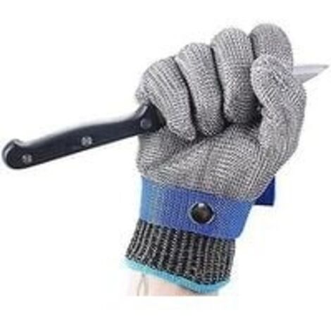 Schnittfeste Handschuhe, Metzgerhandschuhe aus Edelstahl 316L, Schutzstufe 5, Arbeitshandschuh XL (ein Handschuh)