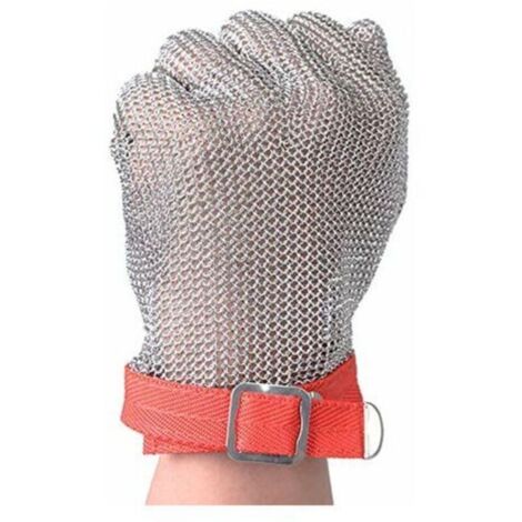 Schnittfeste Sicherheitshandschuhe M (1 Stück) Edelstahl-Netzhandschuhe für Schneid- und Zerkleinerungsarbeiten GL08