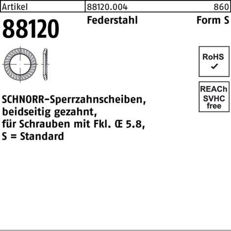 Schnorr Scheiben Federstahl S 20 K 250 Stk