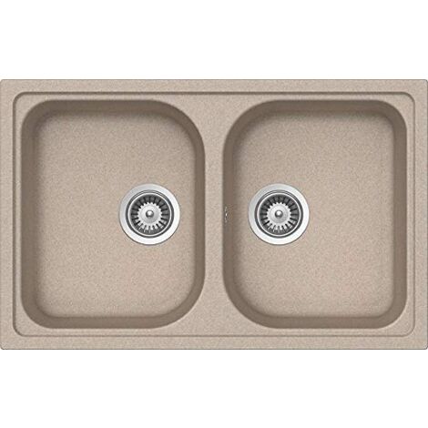 SCHOCK  Lavello Cucina Lithos N200S 2 Vasche Small, Materiale Cristalite®, Avena, 790x500mm