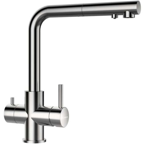 SCHOCK Vitus - Spültischarmatur mit ausziehbarem Auslauf und mit Filterfunktion, Edelstahl 560120EDM