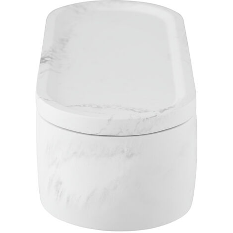 Schöner Wohnen Edelstahl WC-Garnitur Set Balatro Weiß Bürste Stiel Toilette Badezimmer