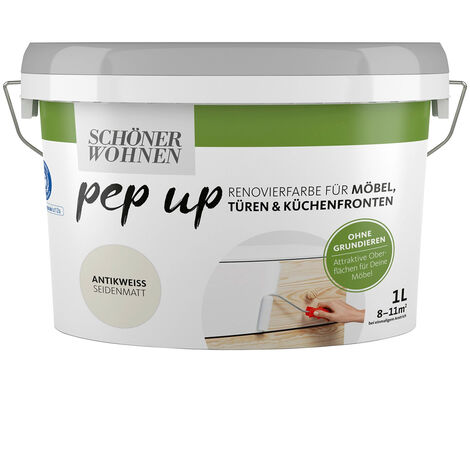 Schöner Wohnen FarbePep Up für Möbel, Türen + Küchen 1,0 Ltr. antikweiß