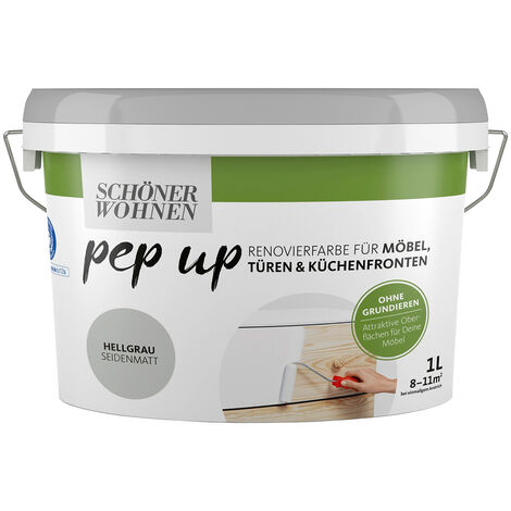 Schöner Wohnen FarbePep Up für Möbel, Türen + Küchen 1,0 Ltr. hellgrau
