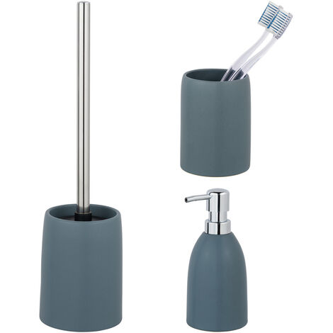 Schöner Wohnen Keramik WC-Garnitur Set Funo Bürste Stiel Bad Toilette