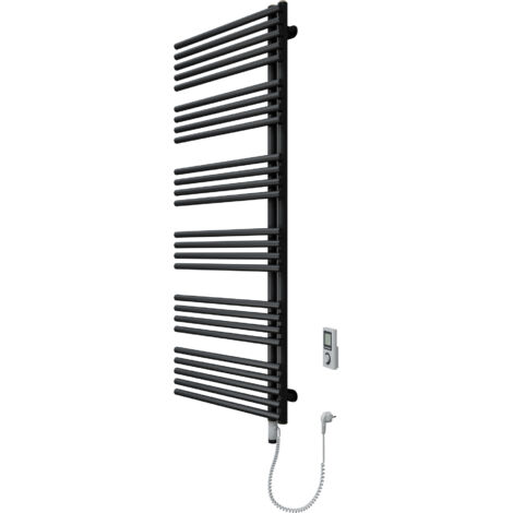 SCHÖNER WOHNEN-Kollektion Design-Heizkörper CELIA inklusive Heizstab 3 und Befüllung, 151 x 60 cm, Mattschwarz, Version Rechts