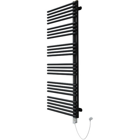 SCHÖNER WOHNEN-Kollektion Design-Heizkörper CELIA inklusive Heizstab 5 und Befüllung, 151 x 60 cm, Mattschwarz, Version Rechts