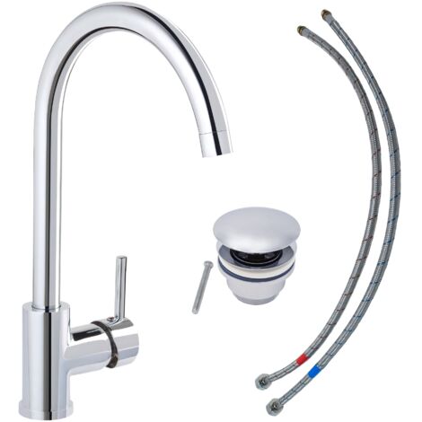 SCHÖNER WOHNEN-Kollektion Waschtischarmatur CANTIS, Wasserhahn geeignet für wandhängende Waschbecken und Aufsatzwaschbecken in Bad und Küche, Chrom