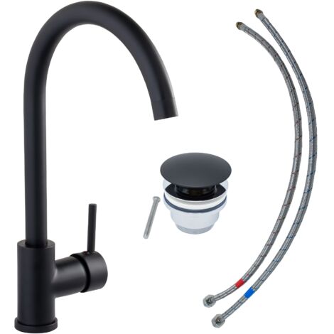 SCHÖNER WOHNEN-Kollektion Waschtischarmatur CANTIS, Wasserhahn geeignet für wandhängende Waschbecken und Aufsatzwaschbecken in Bad und Küche, Mattschwarz