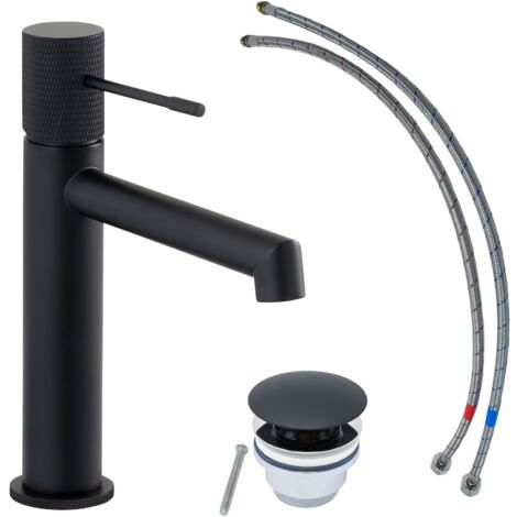 SCHÖNER WOHNEN-Kollektion Waschtischarmatur KADIA M, Wasserhahn geeignet für wandhängende Waschbecken in Ihrem Bad, Mattschwarz