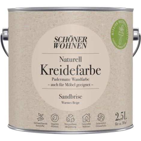 Schöner Wohnen Naturell Kreidefarbe 2,5 Ltr. Sandbriese warnes Beige