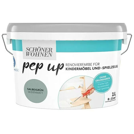 Schöner Wohnen Pep Up Renovierfarbe Kindermöbel Seidenmatt salbeigrün 1,0 Ltr.