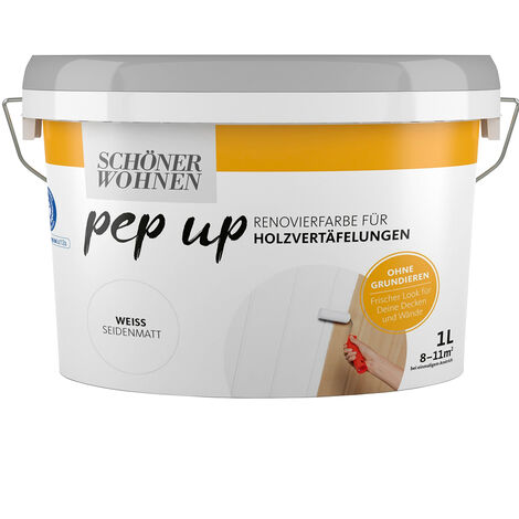 Schöner Wohnen  Pep Up Renovierungsfarbe für Holzvertäfelungen 1,0 Ltr. weiss