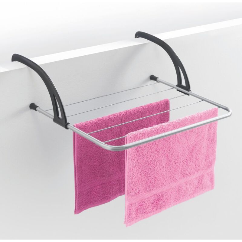 Tendoir à linge pour radiateur de balcon Metaltex Favonio 3 m Argent/Noir