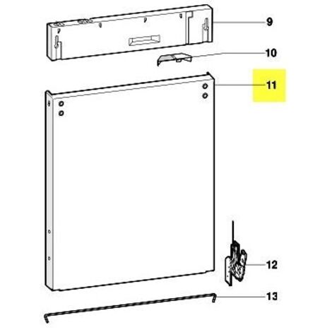 Facade de porte en zinc C00256855 – Compatible lave-vaisselle encastrable – Restauration esthétique et fonctionnelle – Scholtes