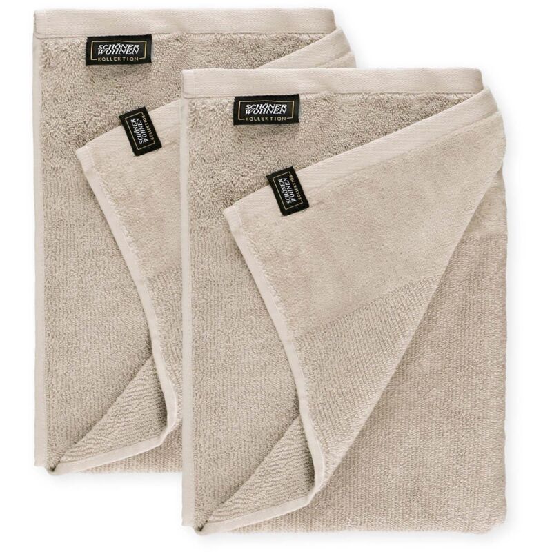 SCHÖNER WOHNEN serviette de bain SENSE - Lot de 2 70x140 cm, beige
