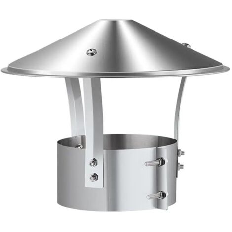 DPZO Tapa de chimenea, escape de acero inoxidable, tubo de escape, chimenea exterior (plata brillante)