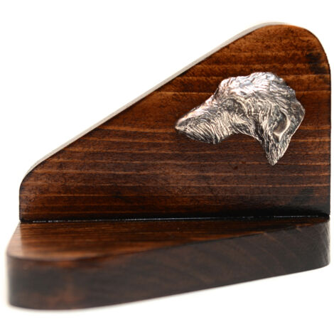 Schottischer Windhund, Deerhound - Kerzenständer aus Holz mit Hund, Teelichtständer, Hundedenkmal von Art-Dog