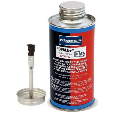Schrader – Colle vulcanisante à froid pour réparation pneus et chambres à air – Application avec pinceau – Compatible vélos, tracteurs, engins agricoles