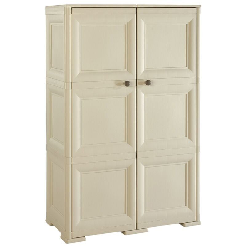 Tontarelli - Armario Omnimodus 2 puertas - 3 módulos con 6 compartimentos modelo Angora - Beige