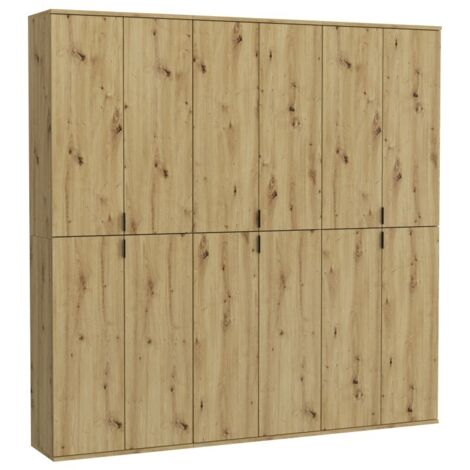 Schrank BODITE – 12 Türen – Helles Eichenholz