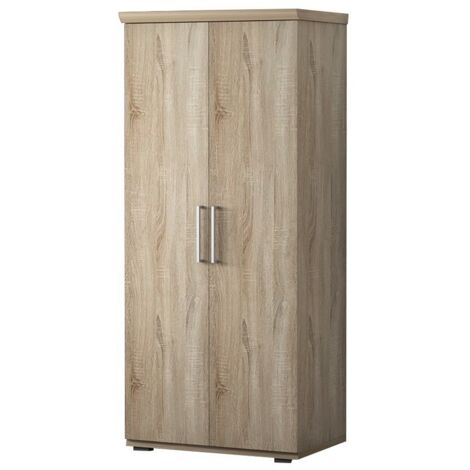 Schrank, Kleiderschrank, TOM Kollektion, 2 Türen 80 cm, integrierte Garderobe Sonoma Eiche
