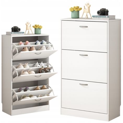 Schrank, Kommode, Schuhregal für den Flur, 3 Türen, modern, Loft, 110 cm