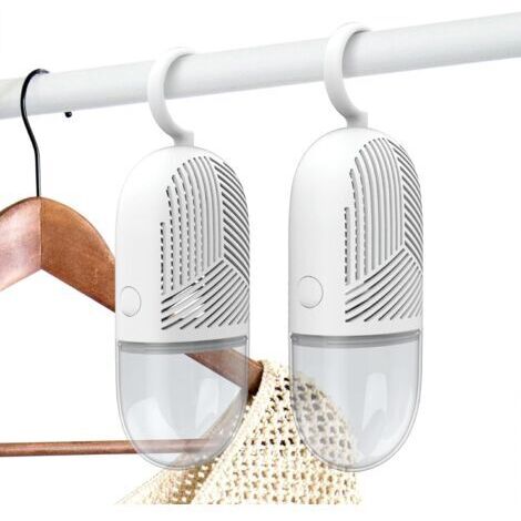 Schrank-Luftentfeuchter, Feuchtigkeitsabsorber, entfeuchtet Keller, Schränke, Waschküchen und beseitigt Modergerüche (2er-Pack)