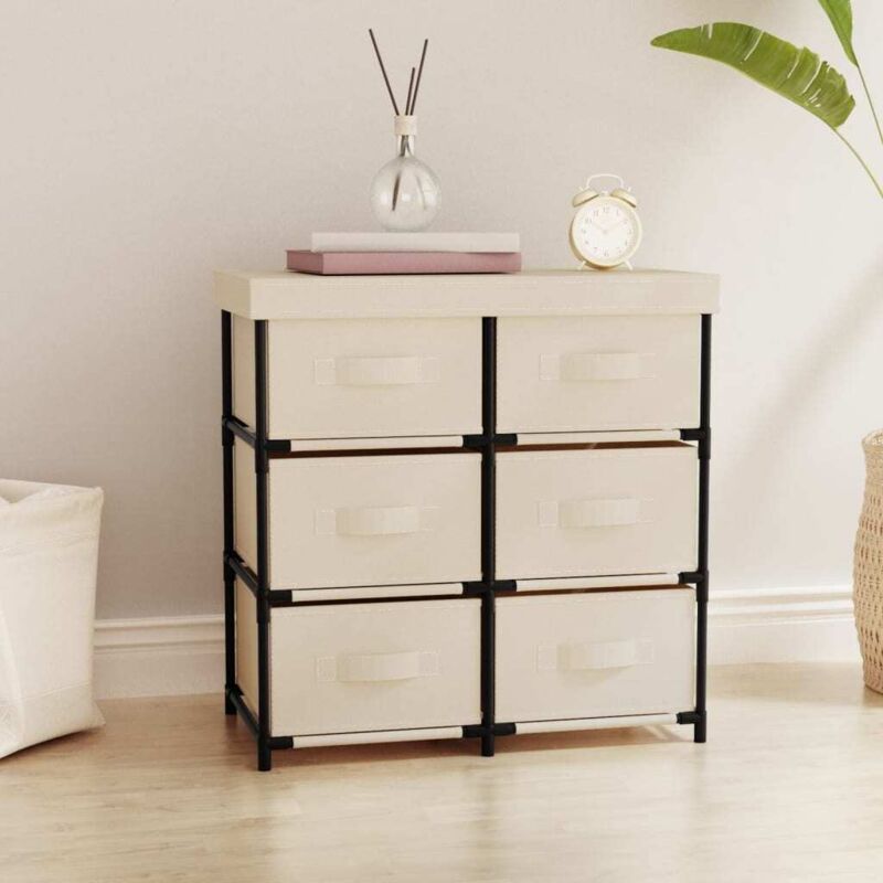 Lagerschrank Mit 6 Schubladen 55×29×55 Cm Creme Stahl Vidaxl