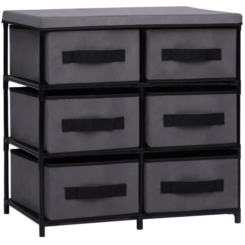 Schrank Mit 6 Schubladen 55×29×55 Cm Grau Stahl Vidaxl