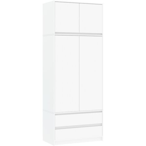 Schrank mit Aufsatz für den Flur, weiß, 90 x 234 cm - NEU
