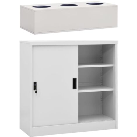 Büroschrank Schiebetür 90x40x90cm Stahl Aktenschrank mehrere Auswahl