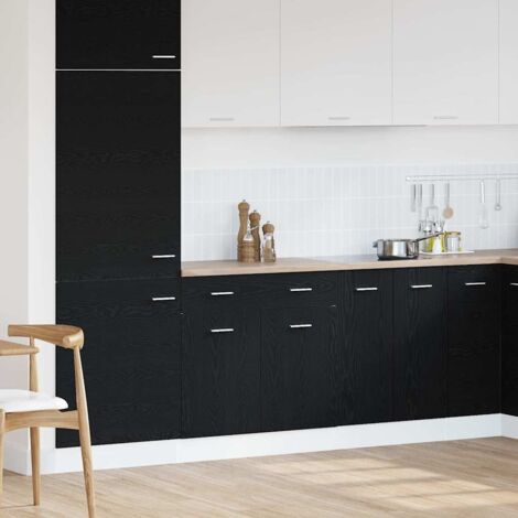 Schrank mit Schublade mit Schubladen Riga Schwarz Eichen-Optik vidaXL