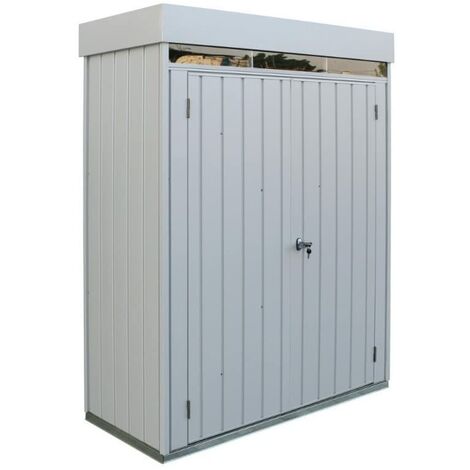 Schrank Palladium High Store 161x 74,6 x 209cm zwei Türen für den Außenbereich,Farbe Grau,von Ezooza