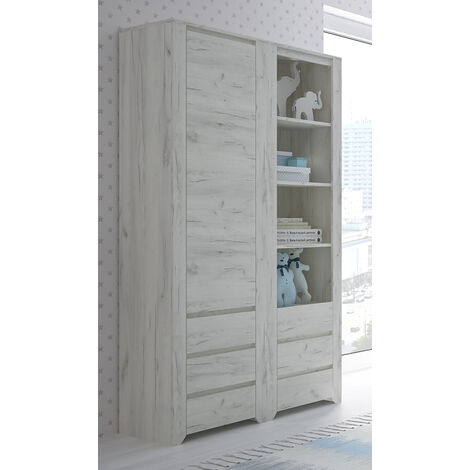 Schrank Set 2-teilig AMANTEA-129 in weiß Eiche