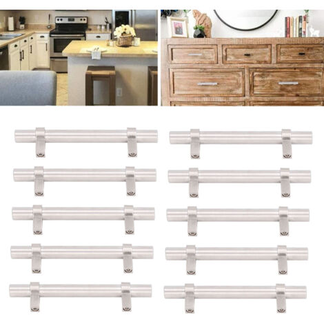 Schrank- und Kleiderschrankgriffe – Hohlprofil – 10 Stück aus Edelstahl 201 – Modernes und langlebiges Design – Verschiedene Größen (96 mm, 128 mm, 160 mm, 192 mm)