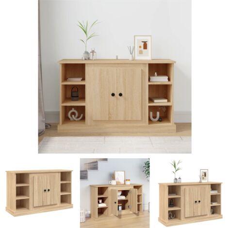 Schrank - vidaXL Sideboard Sonoma-Eiche 100x35,5x60 cm Holzwerkstoff - Wohnzimmermöbel