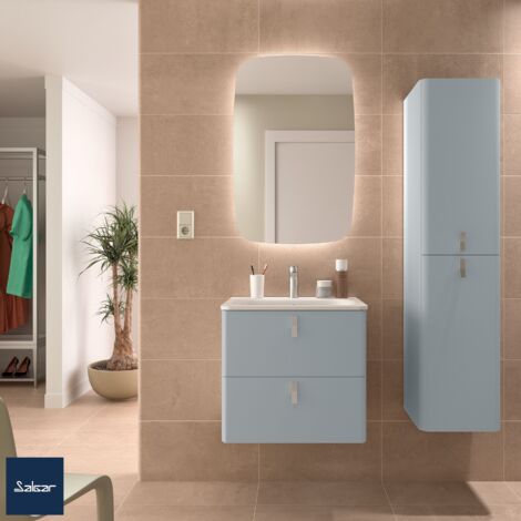 Schrank wandhängend UNIIQ 600 2 Schubladen mit Softeinzug BLUE FOG 598 x 540 x 450 mm