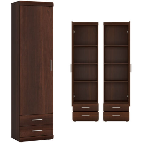 Schrank Wohnzimmer schmal 50 cm Nussbaum IMPERIA-129