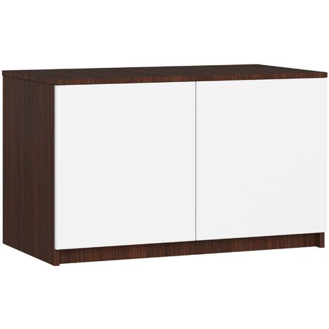 Schrankaufsatz für Kleiderschrank AKORD S90 Wenge 90 cm 2 Türen 2 Ebenen Front Weiß B90 x H55 x T51 cm