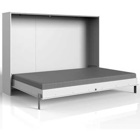 Schrankbett 140x200 cm weiß Jugendbett Gästebett Klappbett JOKSI-43, B/H/T 212/154/43 cm
