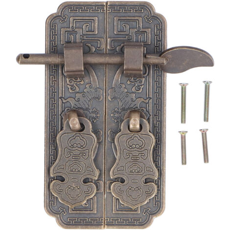 Schrankfront aus Messing, Material: Bronze, Fledermausmotiv (Glückssymbol), Retro-Schrankgriffe im chinesischen Stil, Bücherregal, Türschloss mit Riegelgriff