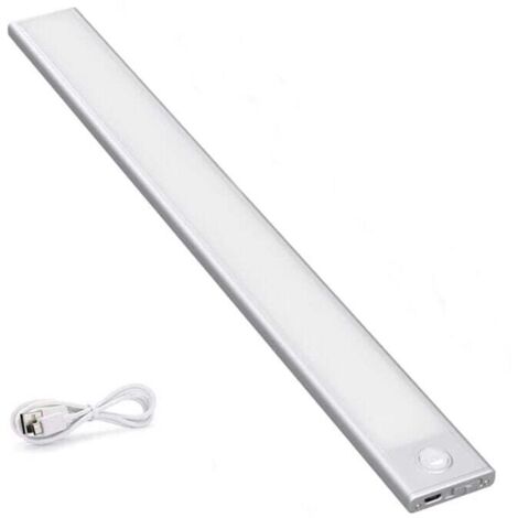 Schrankleuchten mit Bewegungsmelder, 170 lm, LED-Sensorbeleuchtung, Nachtlicht mit wiederaufladbarem Akku über USB, Schrankbeleuchtung, automatisches An-/Ausschalten, Warmweiß