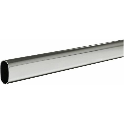 Schrankrohr oval 1000 mm Stärke 0,8 mm Stahl verchromt