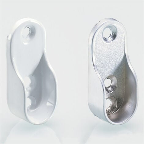 ITAR Schrankrohrlager Oval 1 für Schrankrohr, 3 Schraublöcher, Zink alufarbig