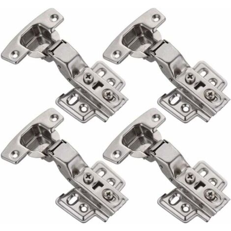 Schrankscharniere, 95-Grad-Öffnungswinkel, Dämpfer, Soft-Close-Puffer, Hydraulikscharnier, Schrank-Möbelscharniere (Stahl, 4er-Pack) FLITI