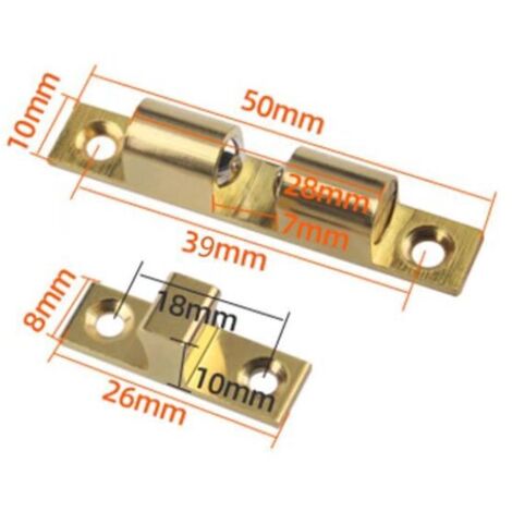Schrankschnäpper, Türschließer, Messing-Türkugelschnäpper, Messing-Doppelkugelschnäpper, Doppelrollenschnäpper für Schrank, Möbel, Tür, Schrankriegel, Türschloss (4 Stück)